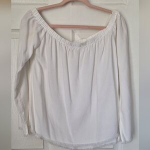 Cloth And Stone White Off Shoulder Top Size Medium